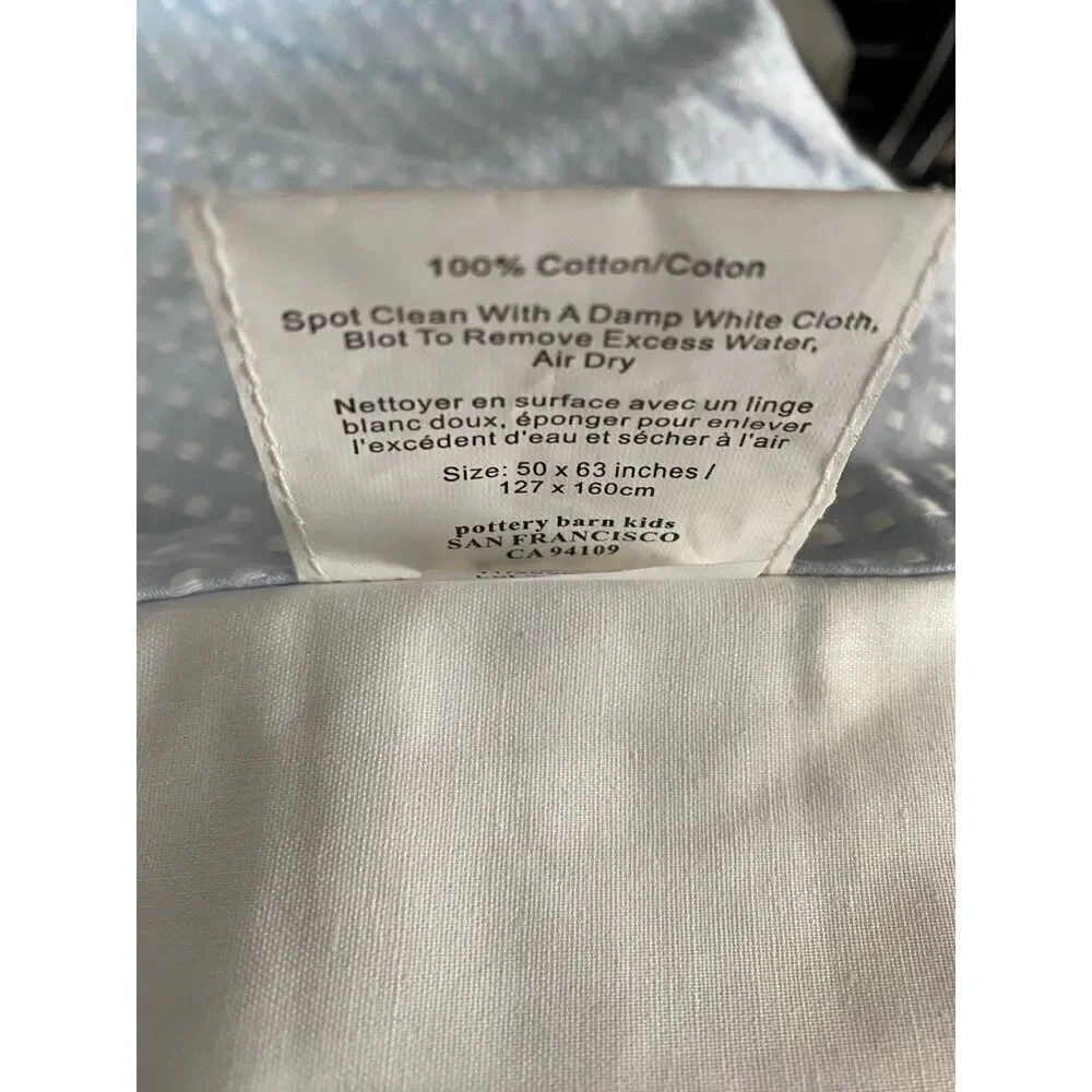 Pottery Barn Blue and White Ticking Striped 1 Blackout Curtain Panel